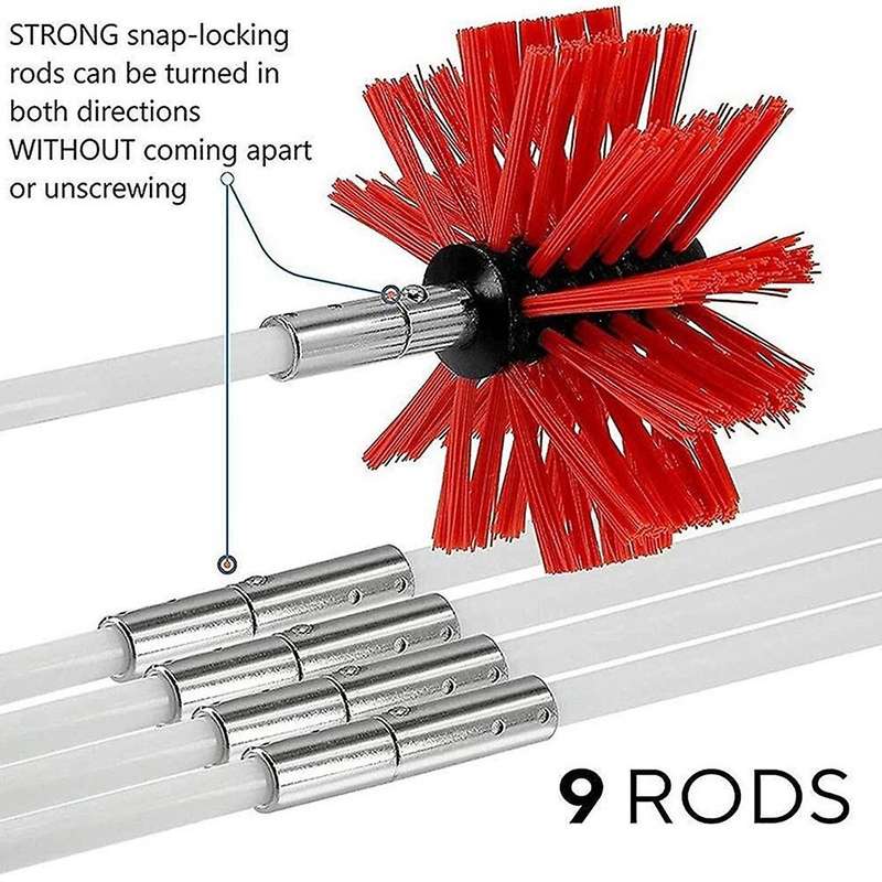 Chimney Brush-electrical Drill Sweeping Cleaning Tool with Nylon Rods