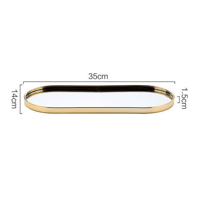 1pcs Nordic Bathroom Organizer Mirror Jewelry Display Plate A