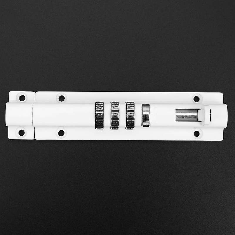 Horizontal Door Bolt Lock Sliding Combination Code Can Be Reset White