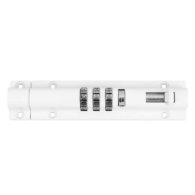 Horizontal Door Bolt Lock Sliding Combination Code Can Be Reset White