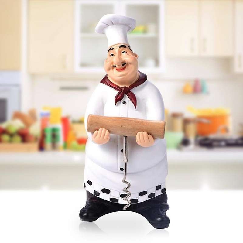 Retro Chef Model Ornaments Resin Crafts Figurines White Top Hat-c