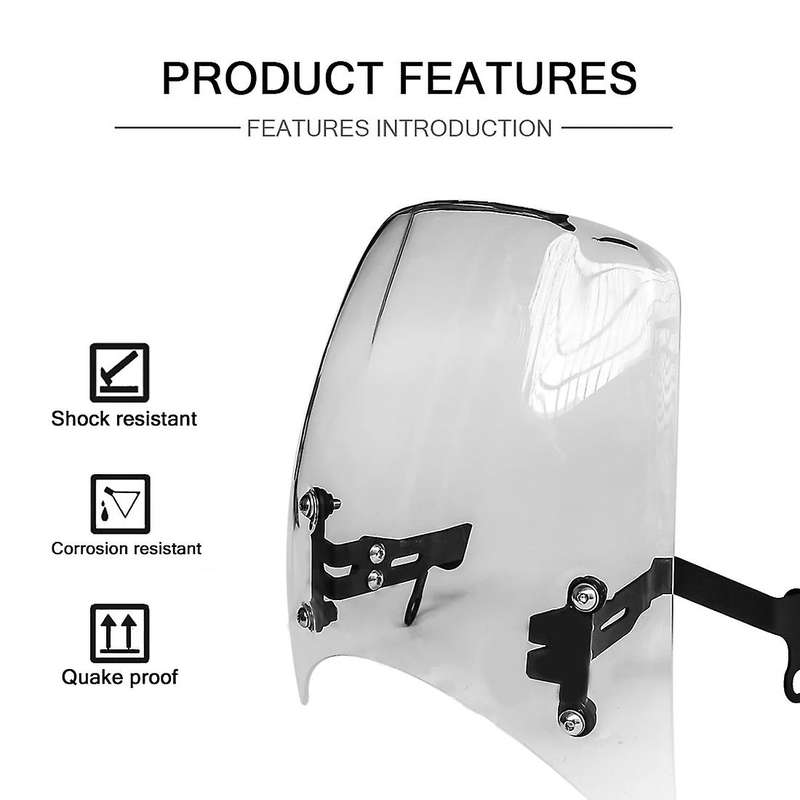 Motorcycle Windshield Windscreen Fairing Deflector(smokey)