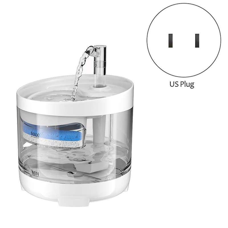 Cat Water Fountain with Faucet Transparent Drinking Feeder Us Plug