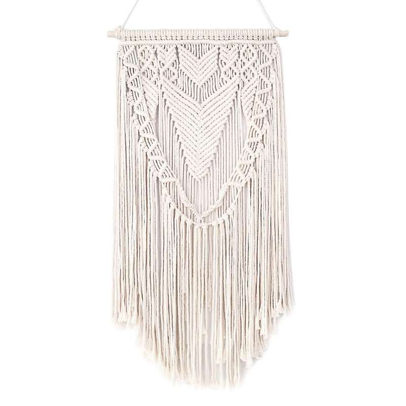 Macrame Boho Wall Hanging Decor, Geometric Woven Tapestry Handmade