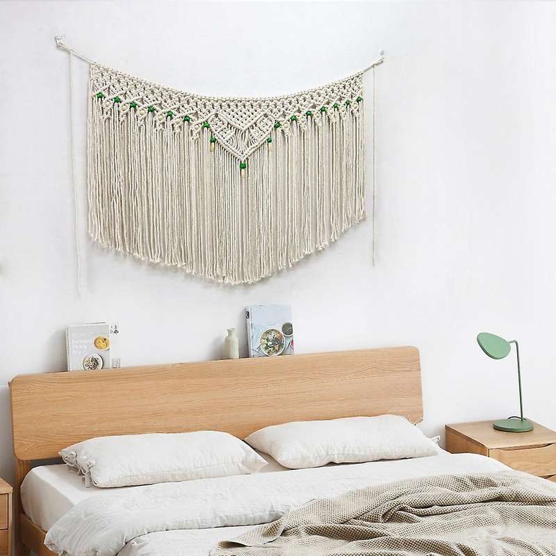 Macrame Wall Hanging with Wood Beads -bohemian Decor for Room Kitchen