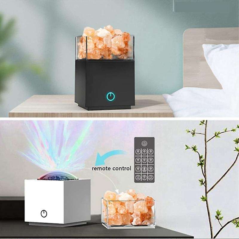 Crystal Salt Lamp, Suitable for Desk, Bedroom,living Room Black