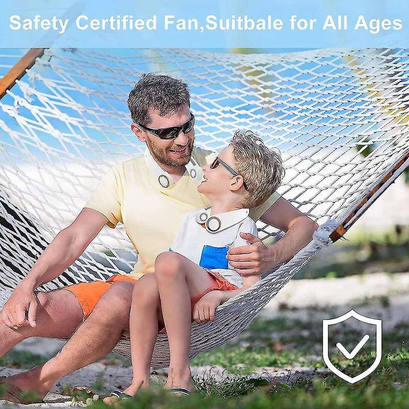 Portable Neck Fan, Foldable Hands Free Bladeless Neck Fan, White