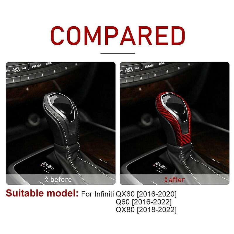 Gear Shift Knob Shifter Cover for Infiniti Q50 Q60 Qx60 Qx80 18-22
