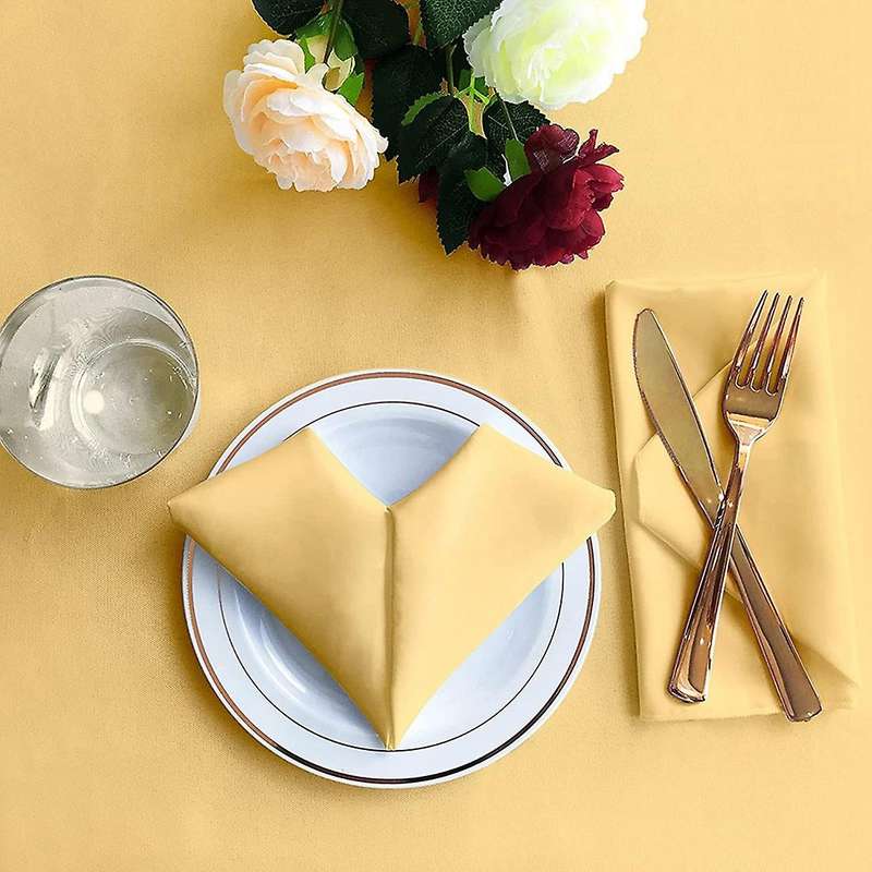 20 Pcs Napkins Square Satin Napkins Soft Dinner Napkin with Hemmed