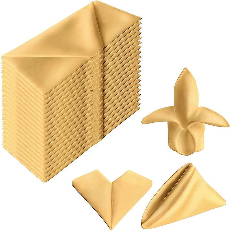 20 Pcs Napkins Square Satin Napkins Soft Dinner Napkin with Hemmed