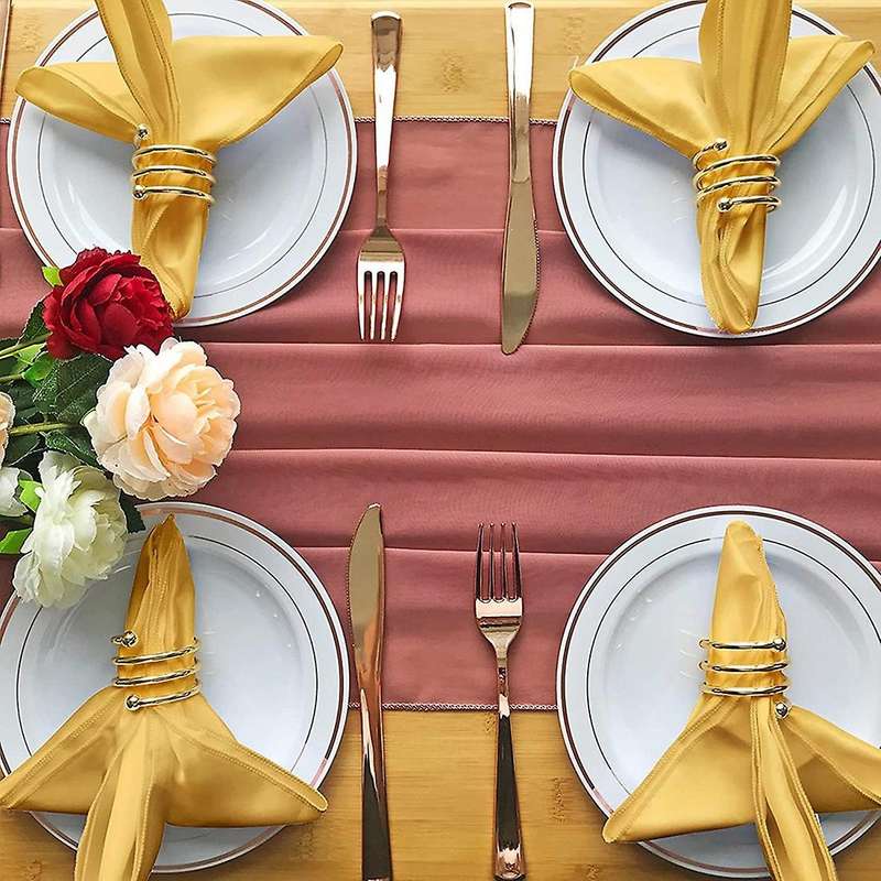 20 Pcs Napkins Square Satin Napkins Soft Dinner Napkin with Hemmed
