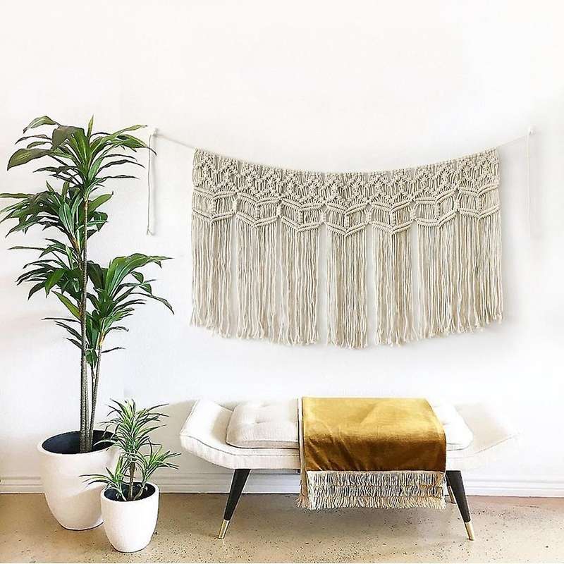 Macrame Wall Hanging, Handwoven Bohemian Cotton Rope Boho Tapestry
