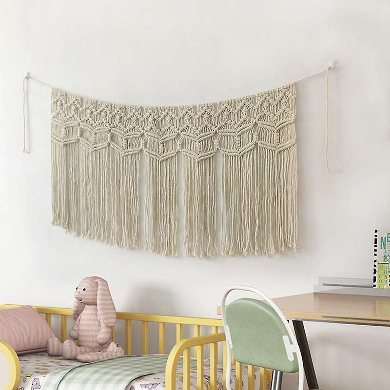 Macrame Wall Hanging, Handwoven Bohemian Cotton Rope Boho Tapestry