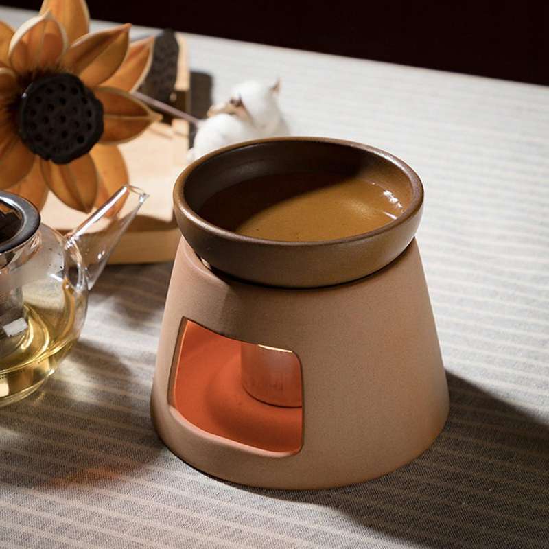 Candle Stand Tea Warmer Coarse Ceramic Cup for Home Heating Tea Etc