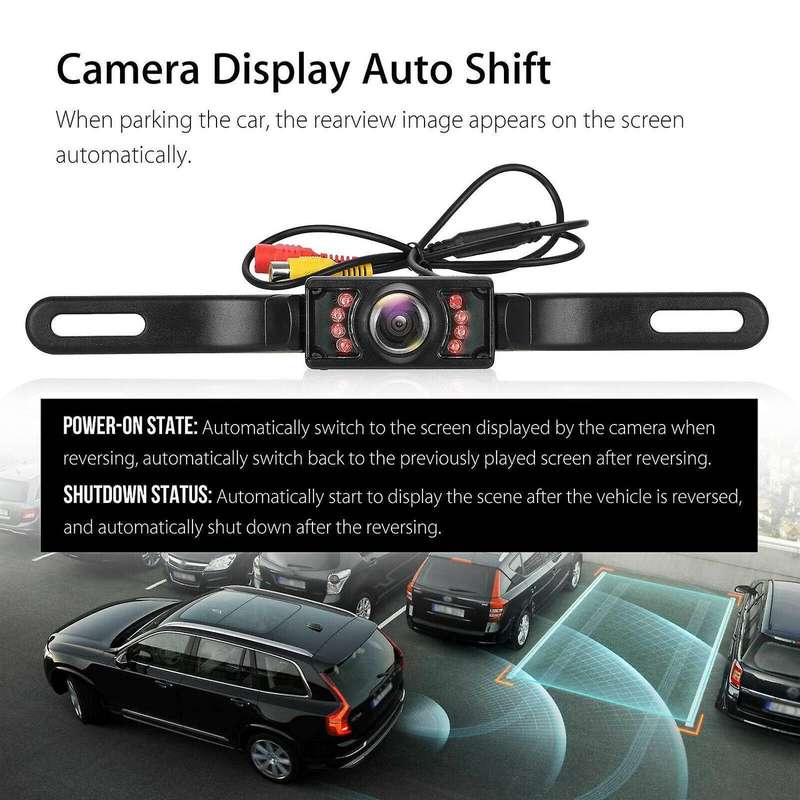 Car License Backup Camera Rear View Parking System 5 Inch Car Monitor