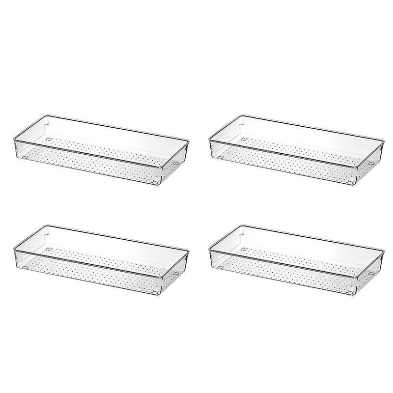 4pcs Transparent Drawer Storage Box Jewelry Cosmetic Desk Storage