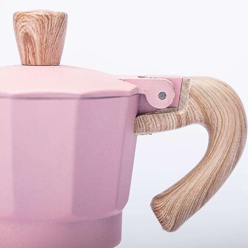 Coffee Maker Aluminum Mocha Espresso Moka Pot 6cup 300ml(pink)