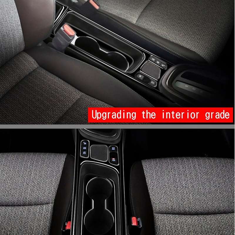 Car Center Console Water Cup Holder Decoration Bright Black Outside