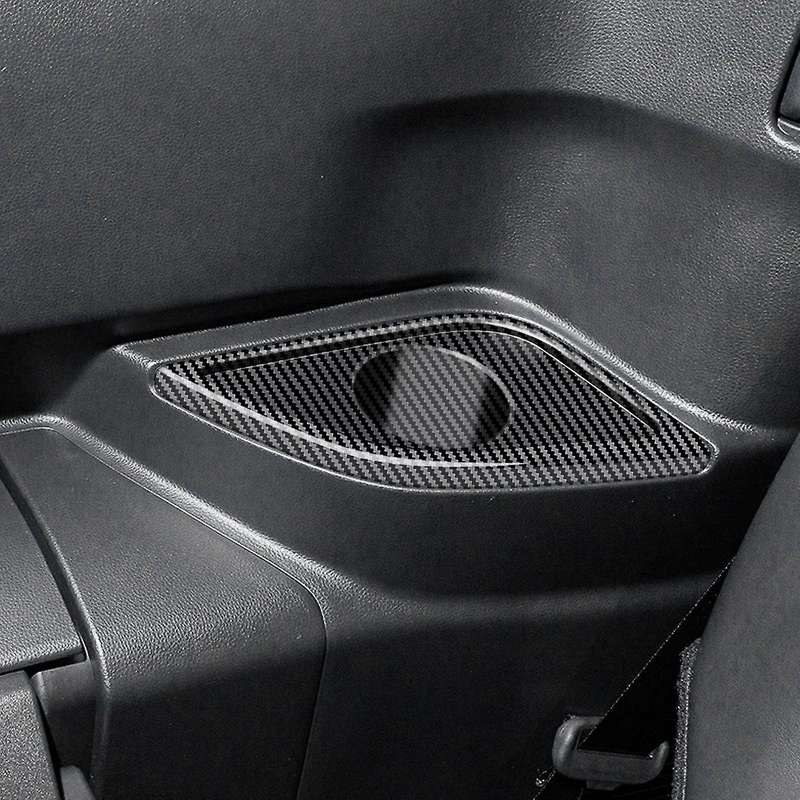 Car Rear Drain Water Cup Holder Trim Carbon Fiber Rhd