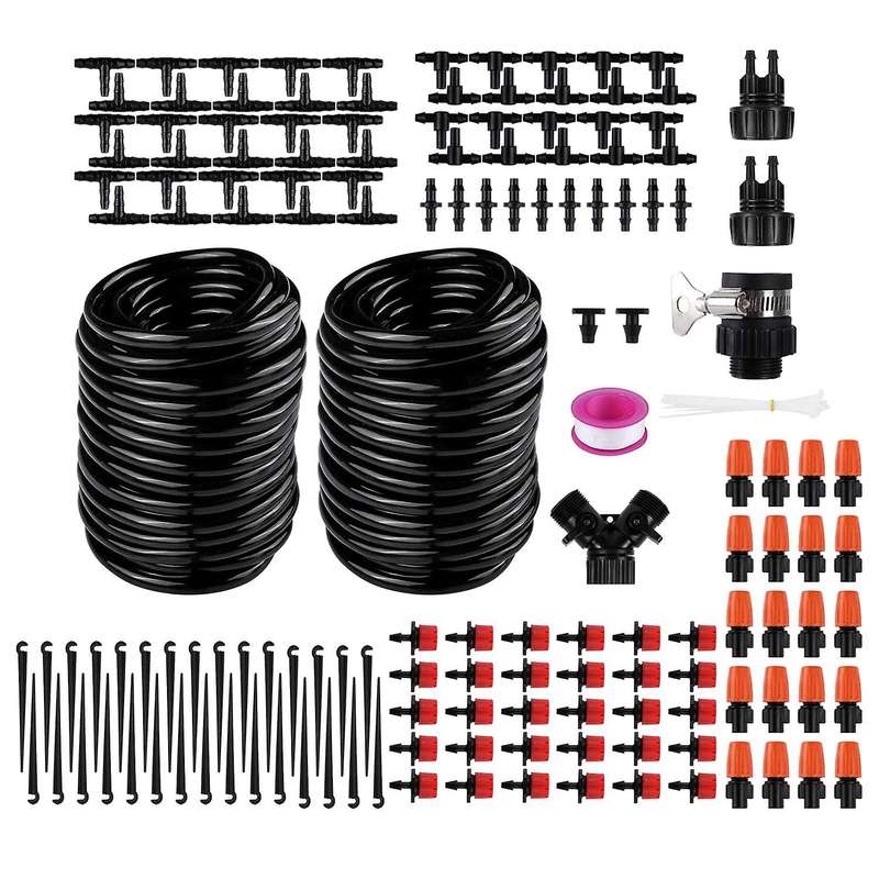 Garden Irrigation System Kit with Adjustable Nozzle,sprinkler System