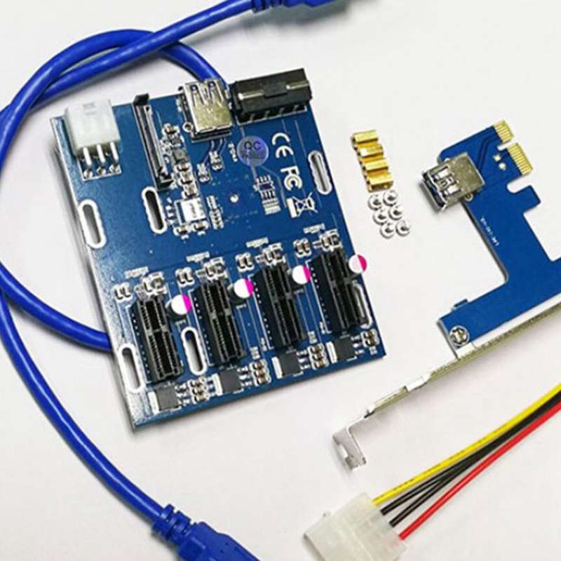 Pci-e 1x Expansion Kit 1 to 4slots Switch Multiplier Hub Pci-e