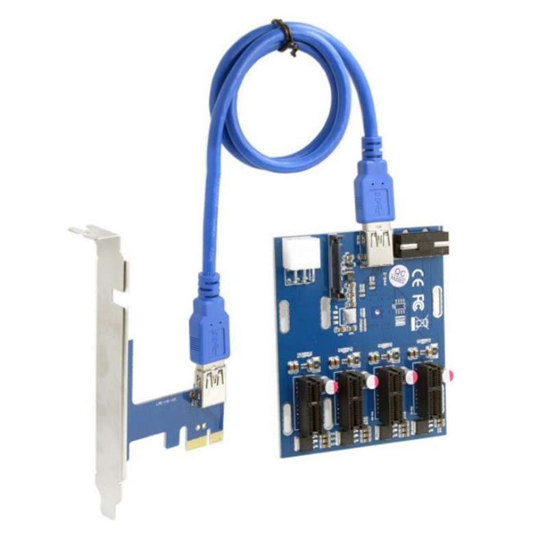 Pci-e 1x Expansion Kit 1 to 4slots Switch Multiplier Hub Pci-e