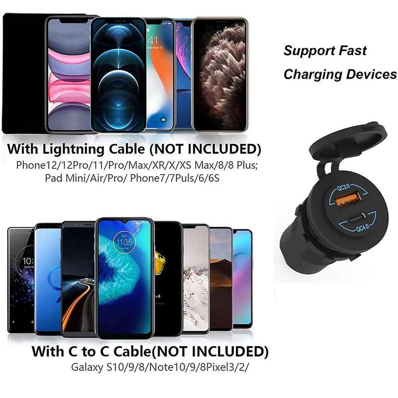 Quick Charge 4.0 Pd Qc 3.0 Usb Car Charger 12v 24v 60w Usb Outlet