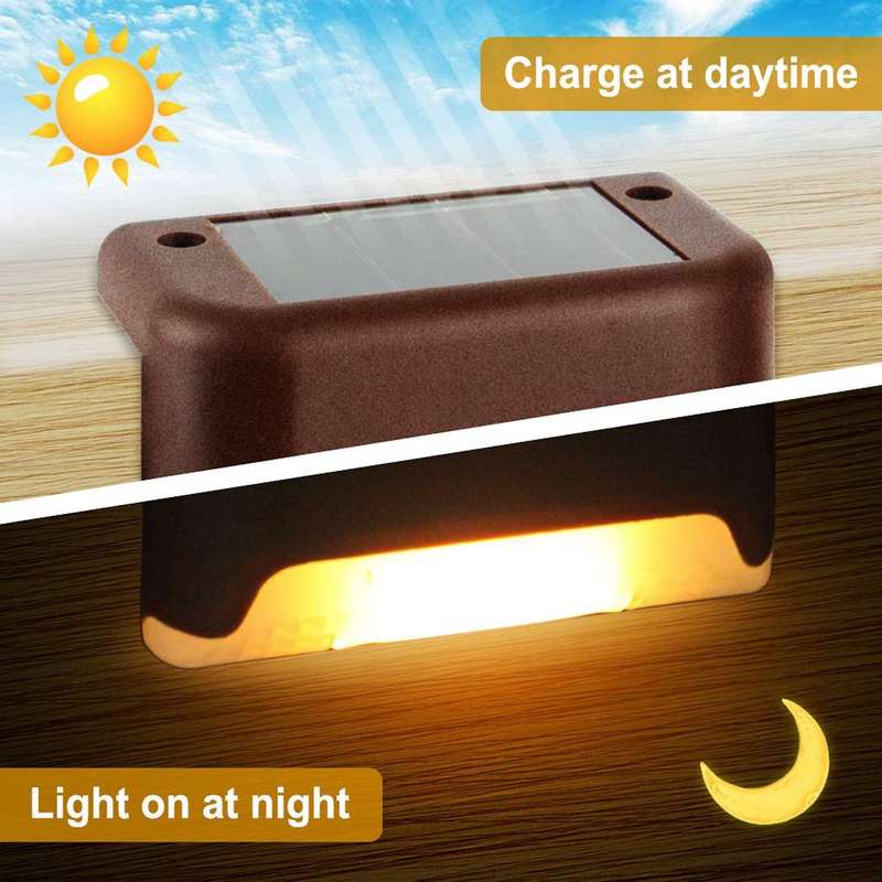 Solar Deck Lights 8 Pcs, Solar Step Light Outdoor Led(warm White)