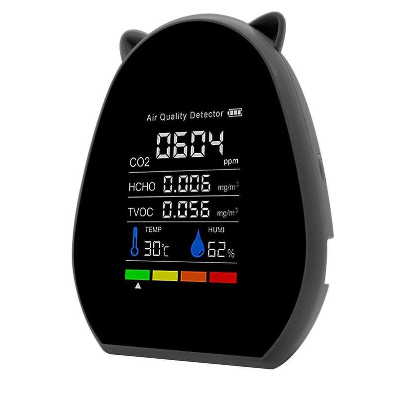 Tvoc Hcho Carbon Dioxide Co2 Temperature Humidity U02 Black