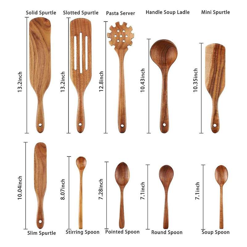 10 Pieces Spatula Set Kitchen Tool,wooden Spoons