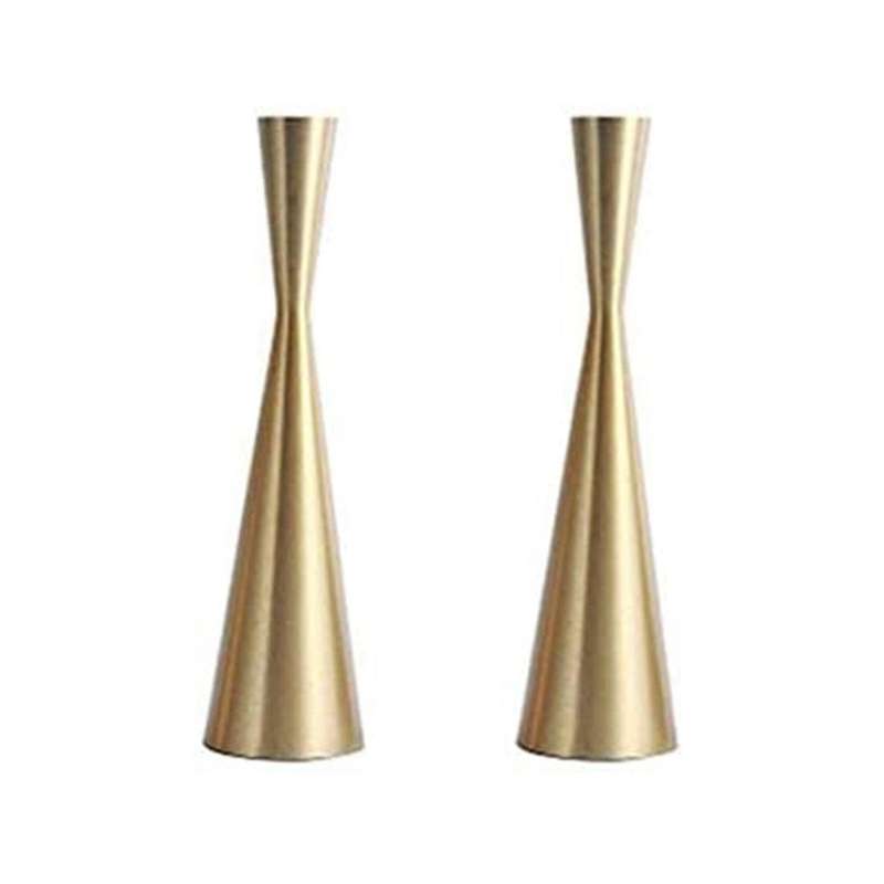 2pcs Brass Gold 9 Inch Taper Candlesticks Candleholder Vintage Modern