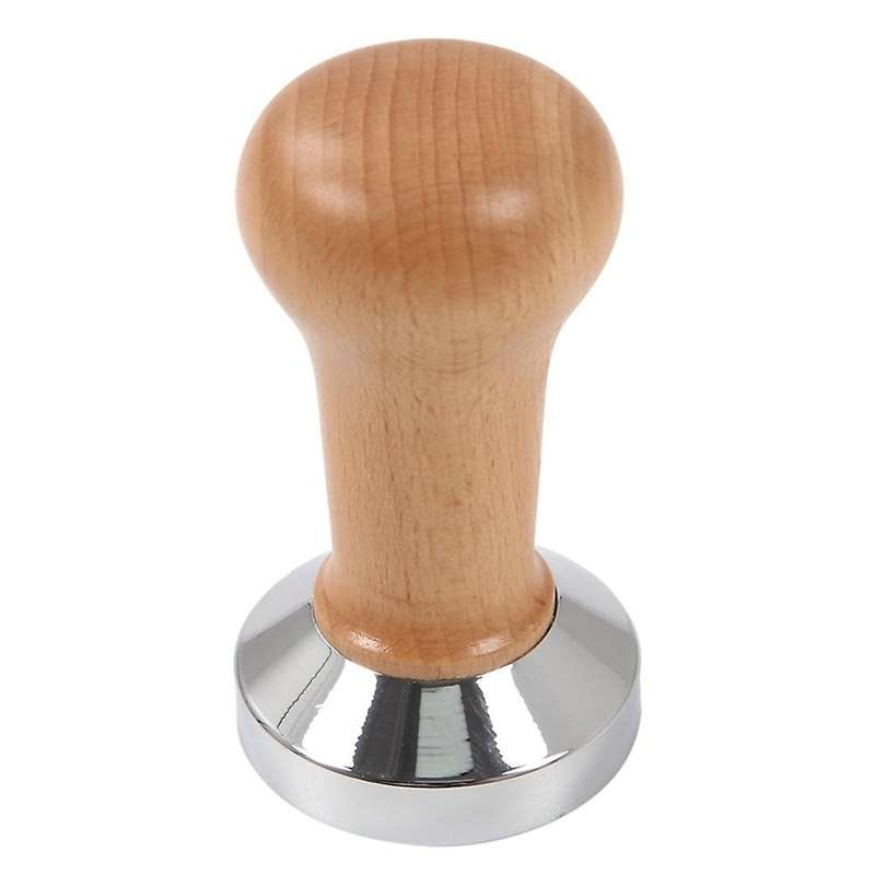 Tamper Wooden Handle Barista Espresso Machine 51mm Wood Color