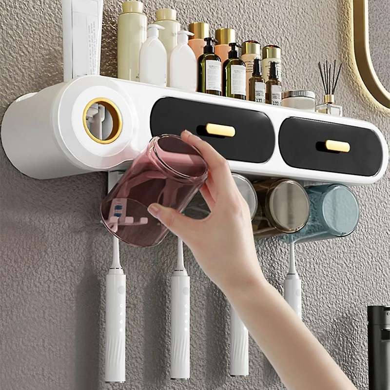 Toothbrush Holder Set Automatic Toothpaste Squeezer Dispenser A