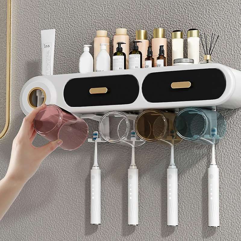 Toothbrush Holder Set Automatic Toothpaste Squeezer Dispenser A