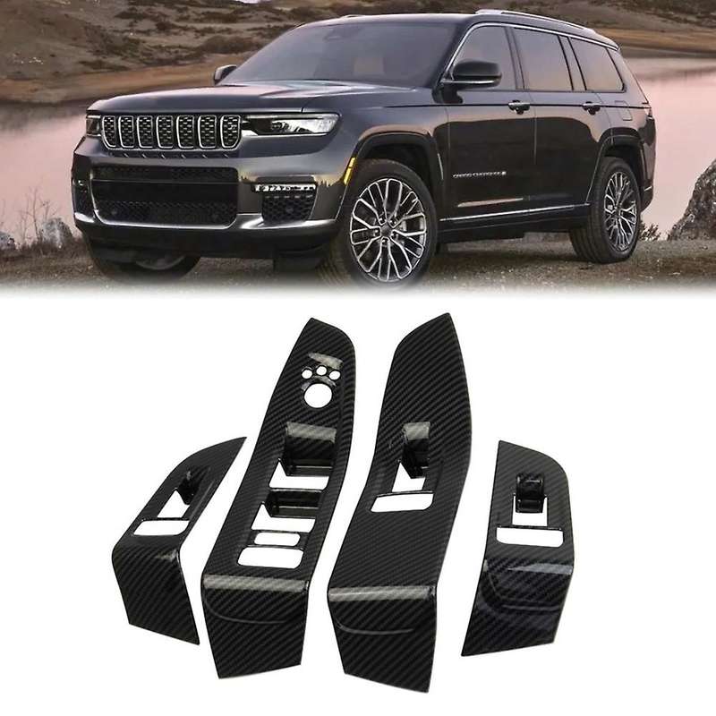 Car Carbon Fiber Window Switch Cover for Jeep Grand Cherokee 2021
