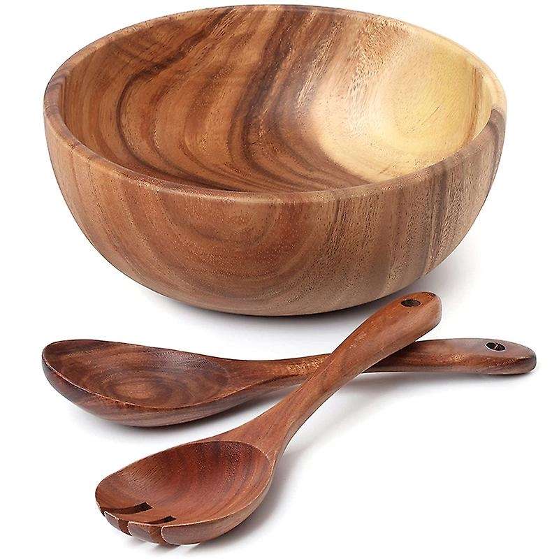 Salad Bowl-large 9.4 Inch Acacia Wood with Spoon, for Fruit, Salad