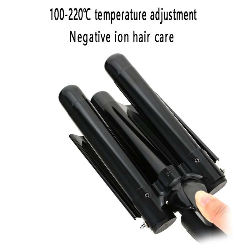 Vgr Curling Iron Ceramic Triple Barrel Hair Styler Eu Plug