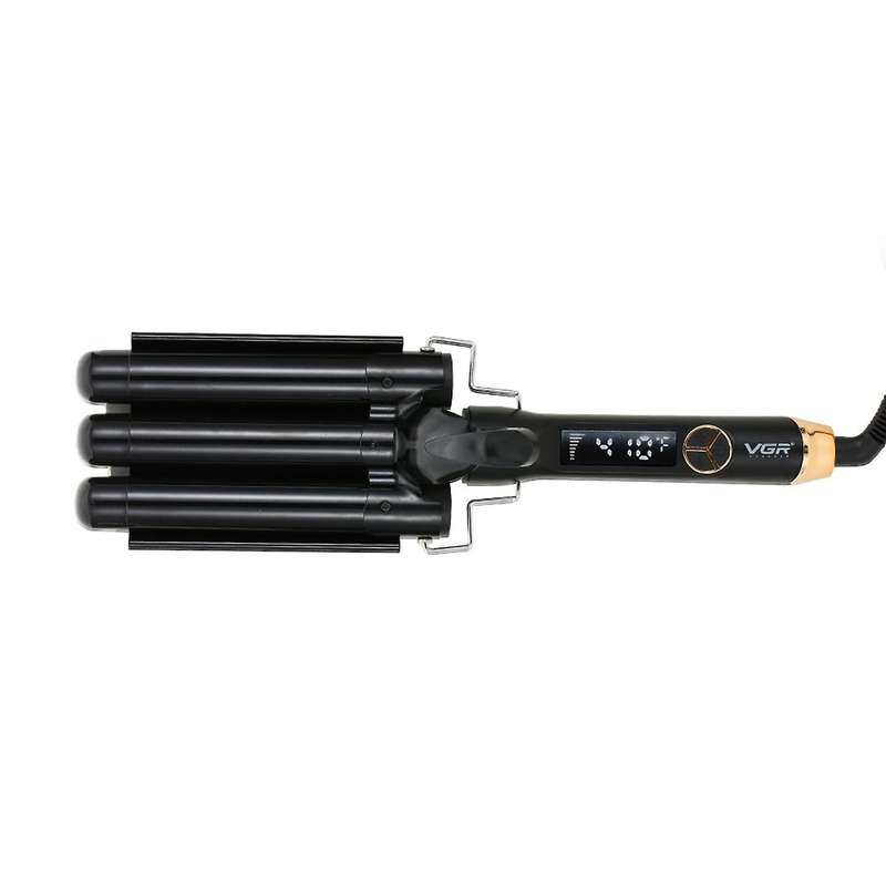 Vgr Curling Iron Ceramic Triple Barrel Hair Styler Eu Plug