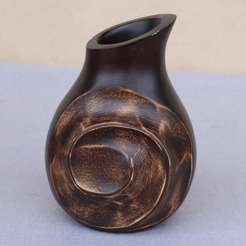 Wooden Vase Decoration Living Room Solid Wood Ware Flower Bottle B