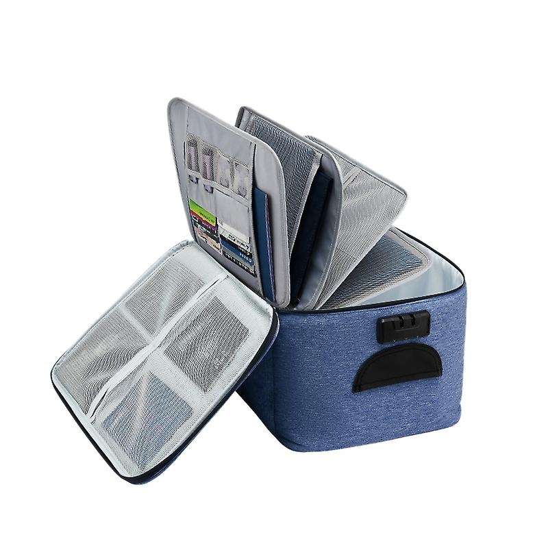 Large Capacity Document Storage Bag Box Pouch File Bag-navy