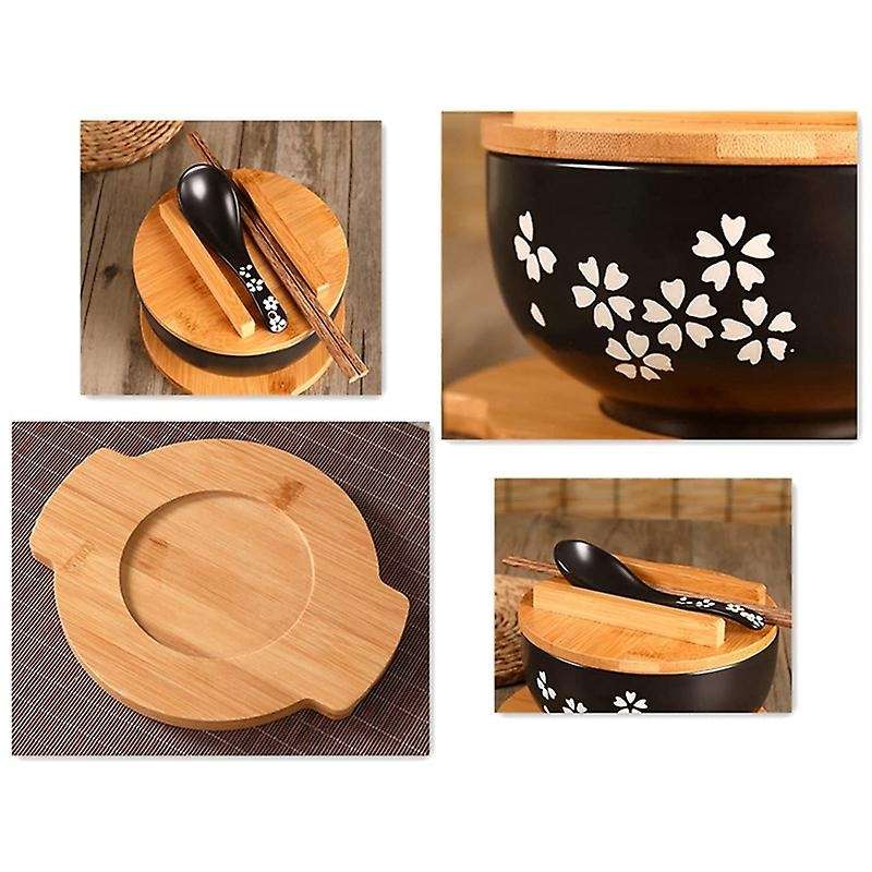 Japanese Ceramic Ramen Bowl Hand Drawn Retro Tableware Bowl 6.5 Inch