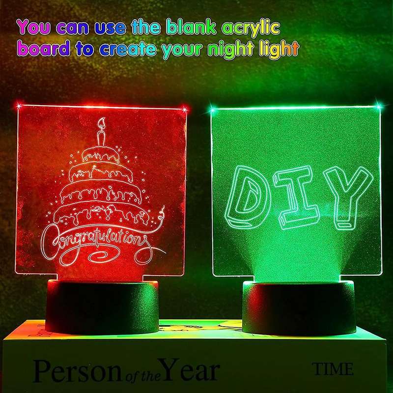 3d Night Led Light Lamp Base with Remote Controls for Child Room Bar