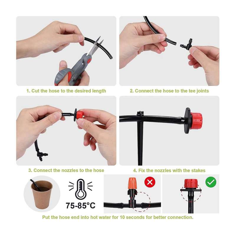 Garden Irrigation System Kit,adjustable for Greenhouse Patio Plants