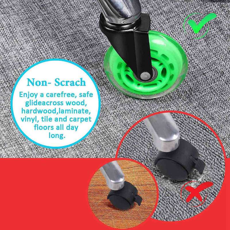 5pc Office Chair Caster Wheels Replacement Chair Casters for Hardwood