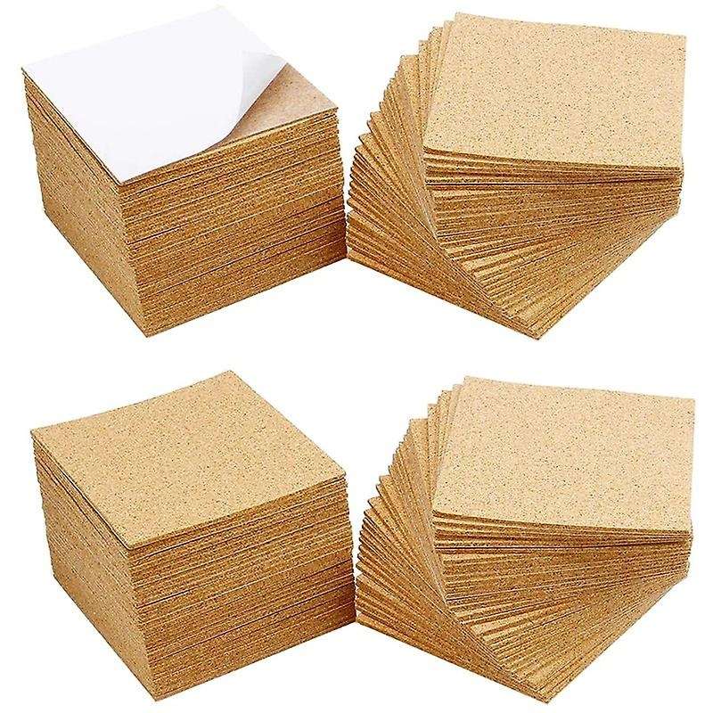 120pcs Self-adhesive Cork Grid,4 X 4 Inch Cork Plywood,for Diy Crafts