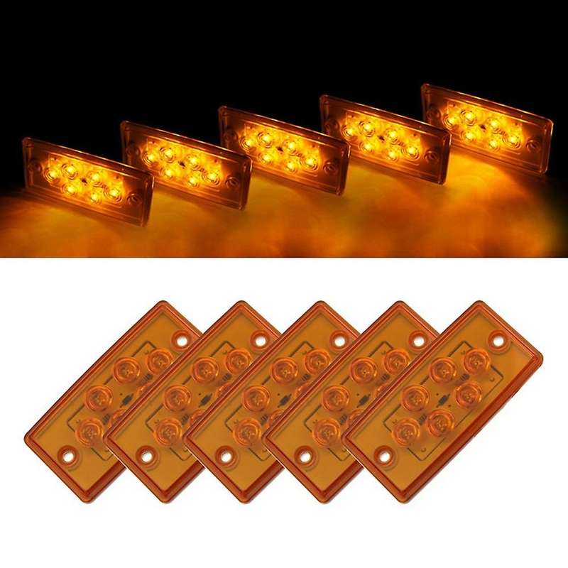5pcs Truck Side Marker Light 6led Truck Turn Signal Trailer Light