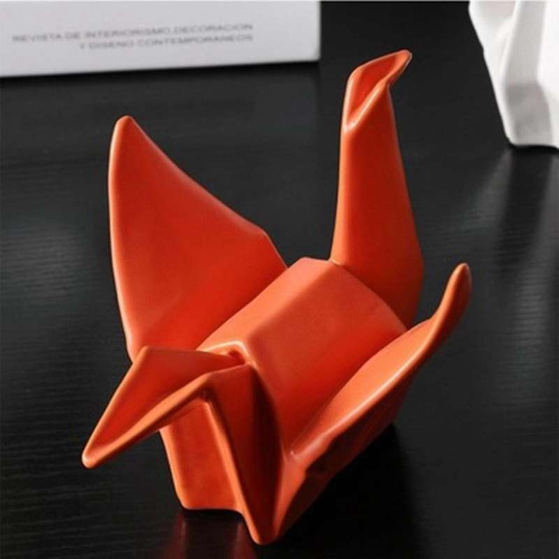 Nordic Abstract Ceramic Origami Statue for Home Decorations White