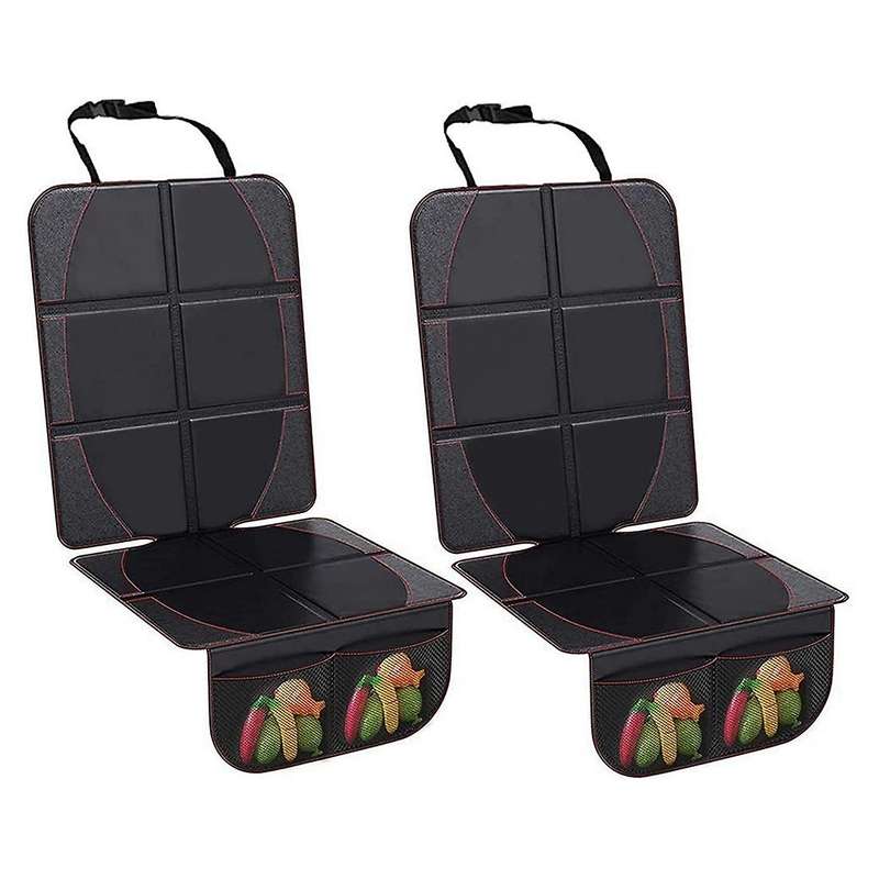 2 Pack Car Seat Cover Under Baby Child Safety Carseat with Pockets