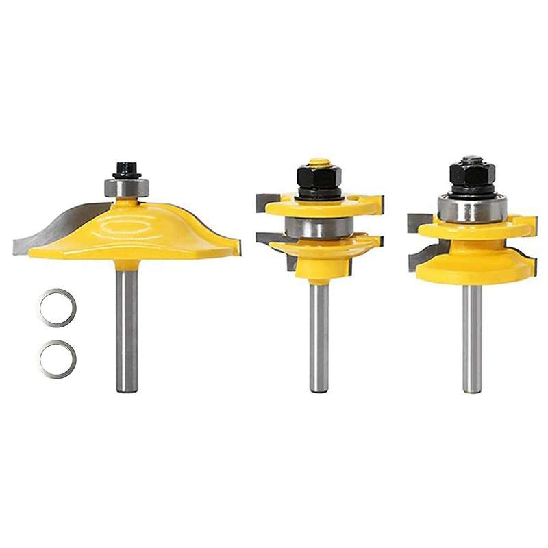 3 Pcs Router Bit, 1/4-inch Raised Panel Cabinet Door Router Bit Set