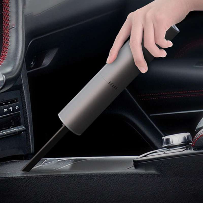 Car Vacuum Cleaner Mini Wet Dry Dual for Auto Interior Home Grey